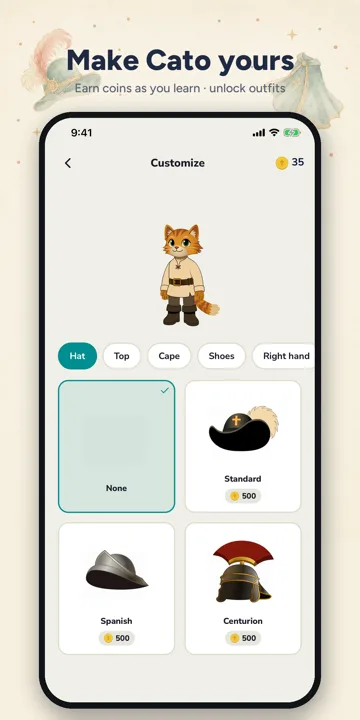 Cato app screenshot — Make Cato yours