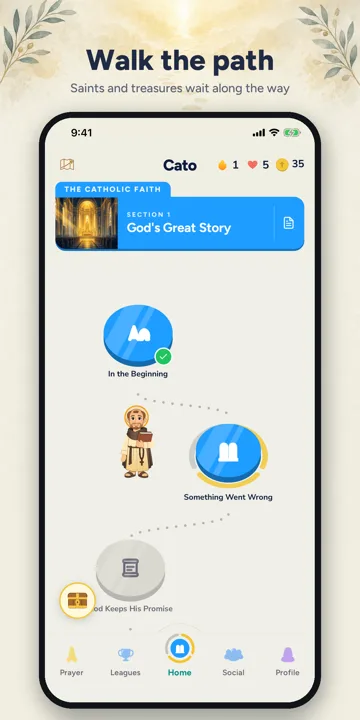 Cato app screenshot — Walk the path