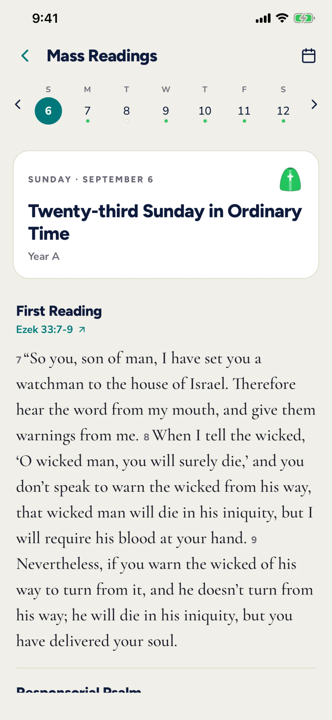 Today's Mass readings for the twenty-third Sunday in Ordinary Time